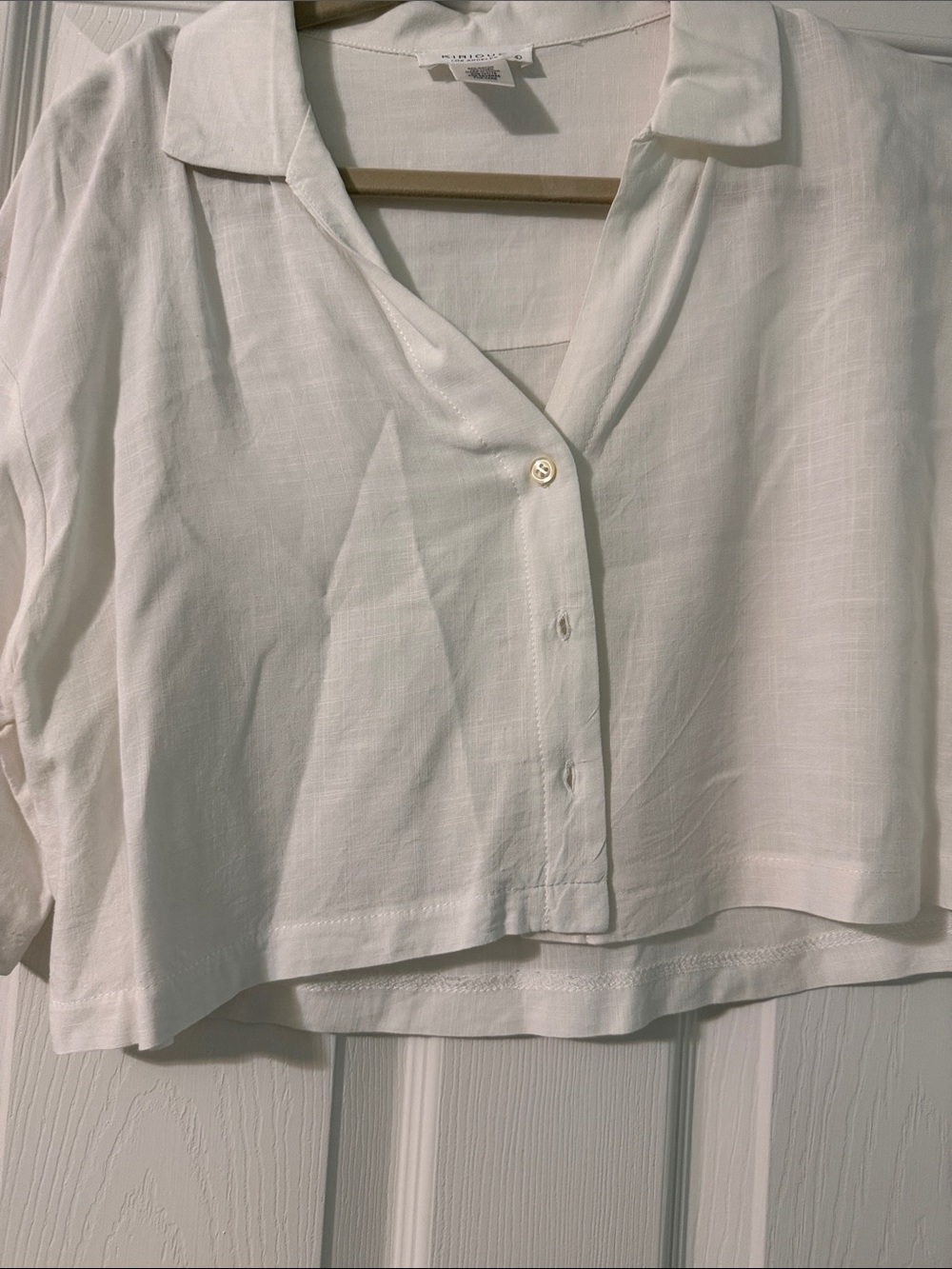 Linnen blend cropped top